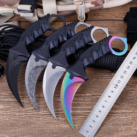 Outdoor Tactical Wilderness Survival Claw Knife Multifunctional Straight Knife Outdoor Non-Folding Pocket Knife