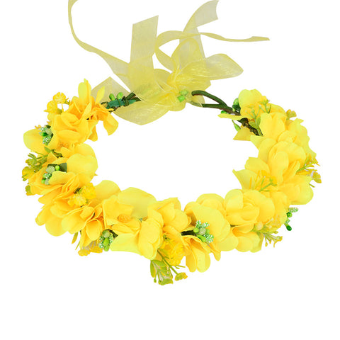 Super Immortal Simulation Rapeseed Flower Wreath Countryside Scenic Area Photo Headwear Fairy Girl Children's Hair Accessories Hair Hoop