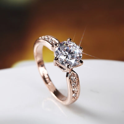 Elegant and luxurious wedding ring, women's Korean version of the living mouth ring