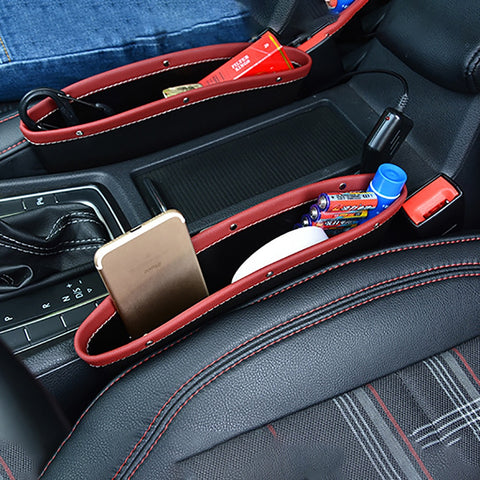 Seat Gap PU Case Storage Bag Car Organizer Artificial Leather Car Seats Gap Bag Car Accessories High Quality Storage Bag