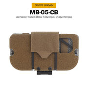 Tactical Phone Pouch, Molle, for Airsoft, Camping, Hunting. Foldable, for Phone & Map.