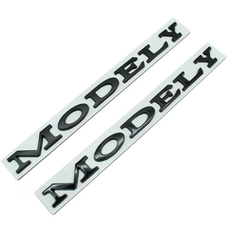 Suitable for Tesla Model 3/Y modified metal rear badge MODELY red letter car badge sticker