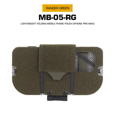 Tactical Phone Pouch, Molle, for Airsoft, Camping, Hunting. Foldable, for Phone & Map.