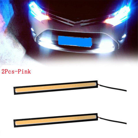 4/2Pcs 17CM Universal Car COB LED Strip Car Running Fog Lamp Driving Strip Light Waterproof 10-16V Flexible Led Strip Accessorie