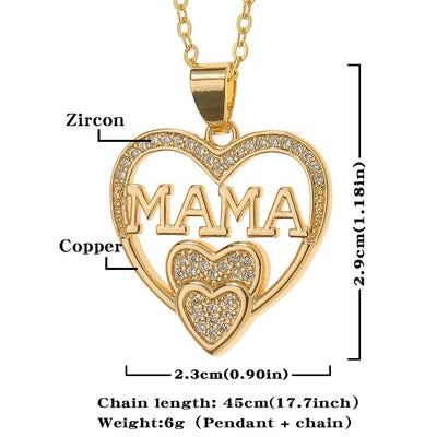 Temperamental simple women's love necklace MOM pendant Mother's Day gift