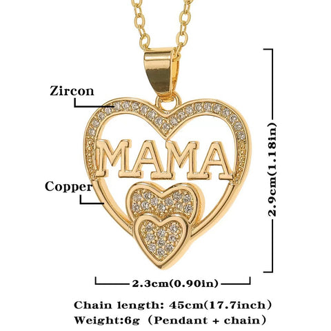 Temperamental simple women's love necklace MOM pendant Mother's Day gift