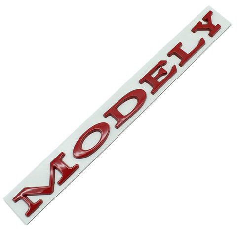 Suitable for Tesla Model 3/Y modified metal rear badge MODELY red letter car badge sticker