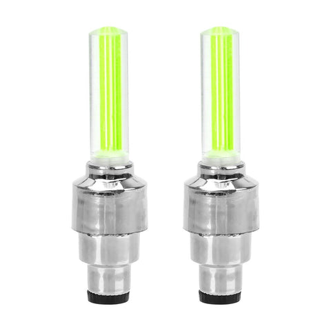 FORAUTO 2PCS Car Wheel LED Light Motocycle Bike Light Tire Valve Cap Decorative Lantern Tire Valve Cap Flash Spoke Neon Lamp