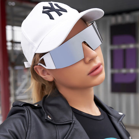 New One Piece Sunglasses Trend Surrounded By Large Frame Sunglasses Female Outdoor Cycling Sports Glasses