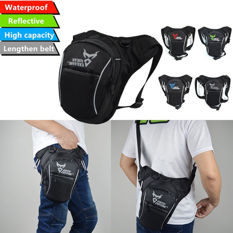 Fashion Motorcycle Drop Leg Bag Hip Bum Fanny Pack Waterproof Motorcycle Bag Outdoor Casual Waist Bag Motorcycle bike Bag Black