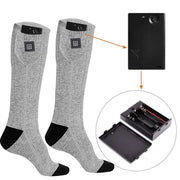 Winter Electric Heating Socks With Battery Box Rechargeable Anti-Cold Men Thermal Heated Foot Warmer Outdoor Camping Ski Sports