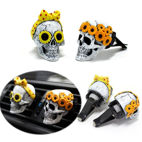 Death Skull Aromatherapy Plugin Resin Ghost Mask Car mounted Aromatherapy Clip Decoration