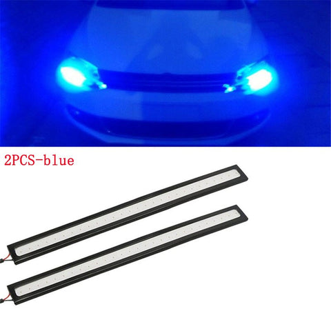 4/2Pcs 17CM Universal Car COB LED Strip Car Running Fog Lamp Driving Strip Light Waterproof 10-16V Flexible Led Strip Accessorie