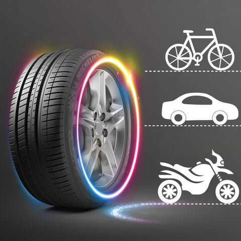 FORAUTO 2PCS Car Wheel LED Light Motocycle Bike Light Tire Valve Cap Decorative Lantern Tire Valve Cap Flash Spoke Neon Lamp