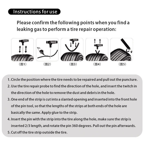 Car Vacuum Tire Repair Tool Car Tire Repair Tool Set Tire Rubber Strip Outdoor Emergency