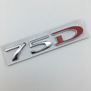 Suitable for Tesla MODEL3 S X Y 75D 85D 90D 100D displacement tail label metal car sticker