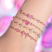 Ins Style Cute Sweet Bracelet Love Zircon Butterfly Festival Bracelet Women's Valentine's Day Gift Jewelry