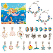 Ocean themed blind box cartoon children's gift DIY bracelet 24 grid calendar cave music holiday gift