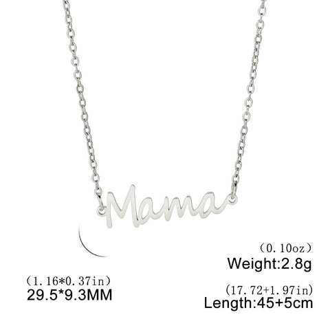 Cut titanium steel hollow Mama pendant 304 stainless steel necklace