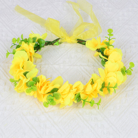 Super Immortal Simulation Rapeseed Flower Wreath Countryside Scenic Area Photo Headwear Fairy Girl Children's Hair Accessories Hair Hoop