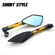 Universal CNC Aluminum Motorcycle Handlebar Rear View Mirrors Blue Anti-glare Mirror for Honda Yamaha Suzuki Scooter ktm