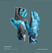 Summer outdoor sports sunscreen fishing gloves riding non slip half finger gloves