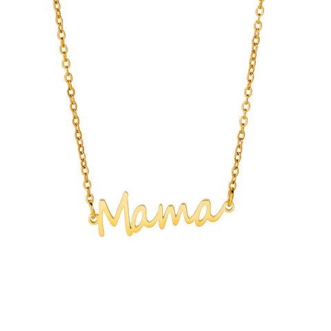 Cut titanium steel hollow Mama pendant 304 stainless steel necklace