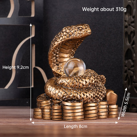 2025 Snake Year Resin Snake Decoration, Chinese Style Desktop Lucky Ornament