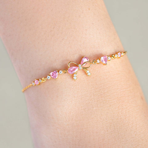 Ins Style Cute Sweet Bracelet Love Zircon Butterfly Festival Bracelet Women's Valentine's Day Gift Jewelry