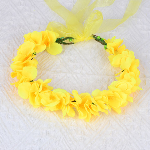 Super Immortal Simulation Rapeseed Flower Wreath Countryside Scenic Area Photo Headwear Fairy Girl Children's Hair Accessories Hair Hoop