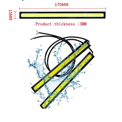 4/2Pcs 17CM Universal Car COB LED Strip Car Running Fog Lamp Driving Strip Light Waterproof 10-16V Flexible Led Strip Accessorie