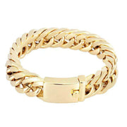 Fashionable 18K gold plated men's electroplated alloy double buckle bracelet