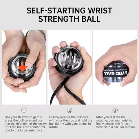 Auto-Counter Gyro Ball, a wrist exerciser with LED. Also named Wrist Power Gyro Ball, it builds arm strength for workouts.