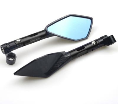 Universal CNC Aluminum Motorcycle Handlebar Rear View Mirrors Blue Anti-glare Mirror for Honda Yamaha Suzuki Scooter ktm