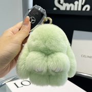 Cute Rex Rabbit Fur Doll Bunny Car Keychain Pendant Mini Bag Plush Dead Ornament Rabbit