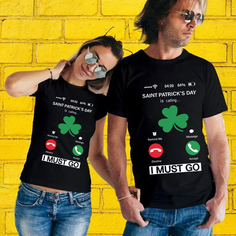 New Men's and Women's SAINT PATRICK'S DAY Letter Short Sleeves on St. Patrick's Day T-shirt