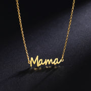 Cut titanium steel hollow Mama pendant 304 stainless steel necklace