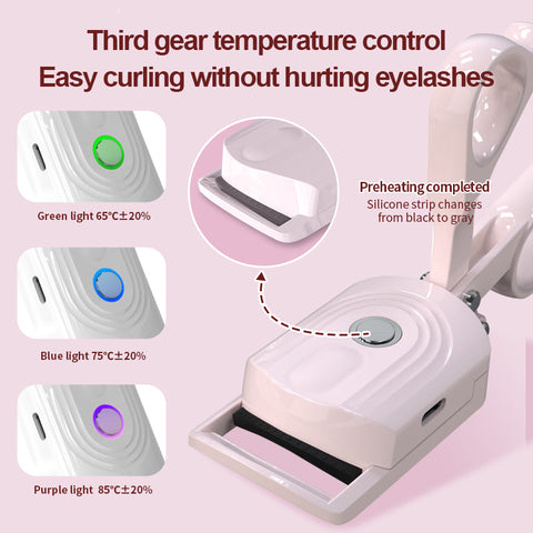 Electric eyelash curler three speed temperature portable novel and long-lasting curly eyelashes electric eyelash curler