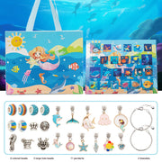 Ocean themed blind box cartoon children's gift DIY bracelet 24 grid calendar cave music holiday gift