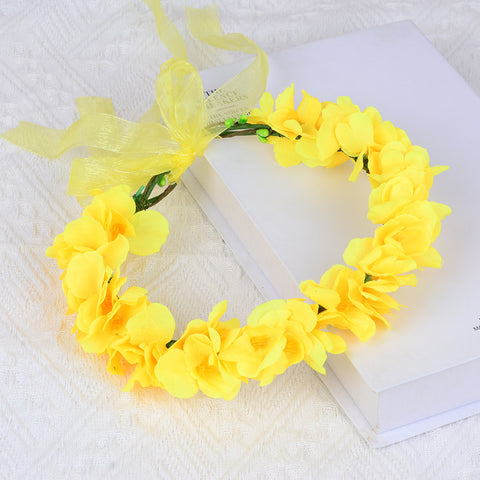 Super Immortal Simulation Rapeseed Flower Wreath Countryside Scenic Area Photo Headwear Fairy Girl Children's Hair Accessories Hair Hoop