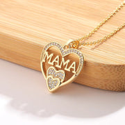 Temperamental simple women's love necklace MOM pendant Mother's Day gift