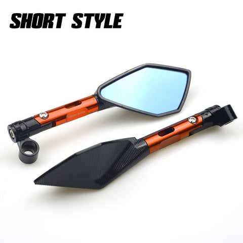 Universal CNC Aluminum Motorcycle Handlebar Rear View Mirrors Blue Anti-glare Mirror for Honda Yamaha Suzuki Scooter ktm