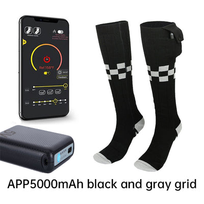 Heated Socks APP Remote Control 6000/5000mAh Rechargeable Battery Winter Thermal Electric Heating Thick Stockings 3 Gears