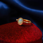 Retro imitation Opal gold-plated ring for women