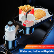 Car 360-Degree Rotating Dinner Plate Car Beverage Coffee Burger Water Cup Small Table Rack