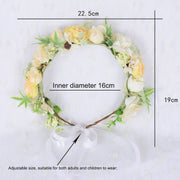 Bridal Fairy Flower Wreath Fabric Flower Starry Sky Headwear Children's Travel Photography Performance Hair Accessories Headrings