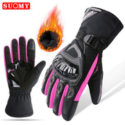 Motorcycle waterproof, windproof, warm winter touch-screen motorcycle riding gloves hand guards anti-fall thick long gloves