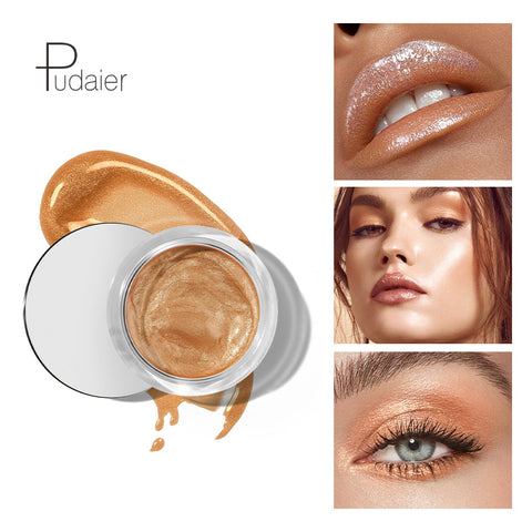 Pudaier 10-color liquid blush eyeshadow brightens lips and cheeks to contour naturally with fine glitter highlights