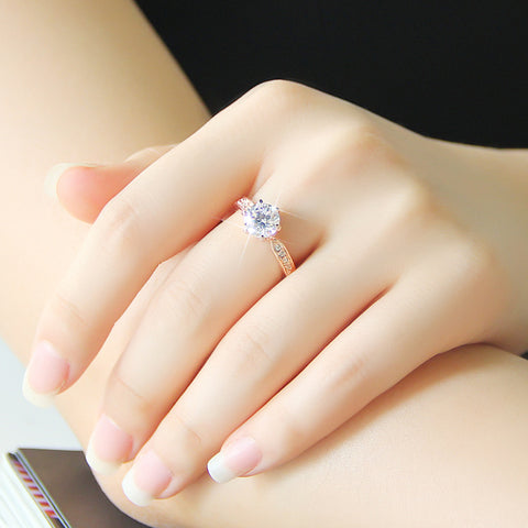 Elegant and luxurious wedding ring, women's Korean version of the living mouth ring