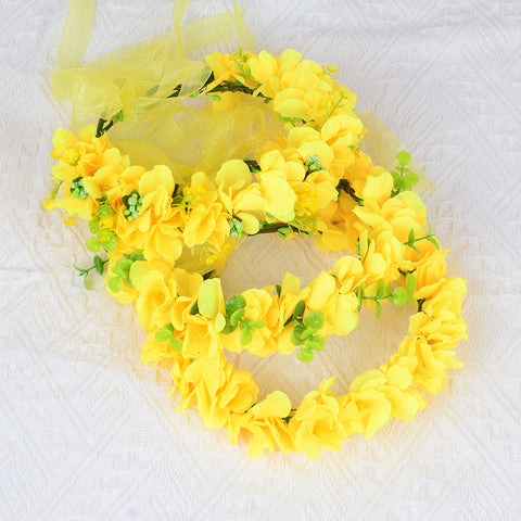 Super Immortal Simulation Rapeseed Flower Wreath Countryside Scenic Area Photo Headwear Fairy Girl Children's Hair Accessories Hair Hoop